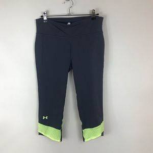 Under Armour Pants - UNDER ARMOUR | Neon Yellow & Gray HeatGear Capris Under Armour Pants - UNDER ARMOUR | Neon Yellow & Gray HeatGear Capris